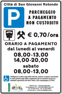 Tabella sosta San Giovanni Rotondo