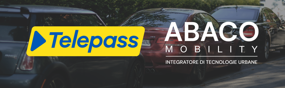 Auto sullo sfondo - copertina accordo Telepass Pay e Abaco Mobility